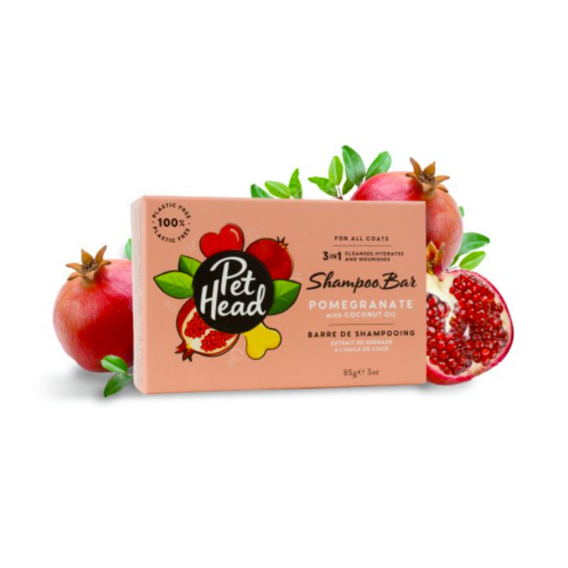 Pet Head Pomegranate 3-in-1 Shampoo Bar – Eco-Friendly & Nourishing (85g)