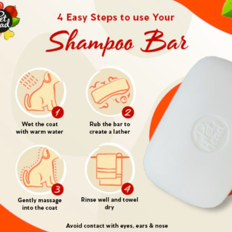 Pet Head Pomegranate 3-in-1 Shampoo Bar – Eco-Friendly & Nourishing (85g)