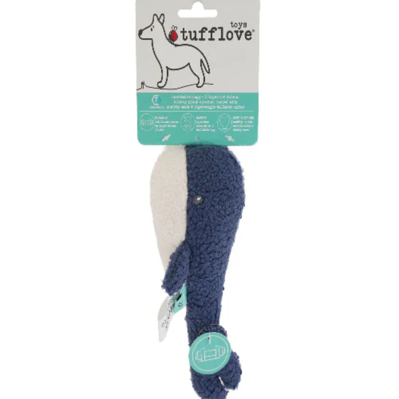 Rosewood Tufflove Whale Plush Dog Toy