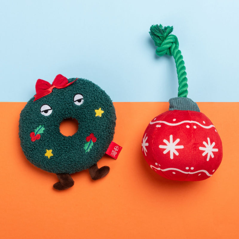 Dog's Life Festive Ornament Plush & Rope Dog Toy