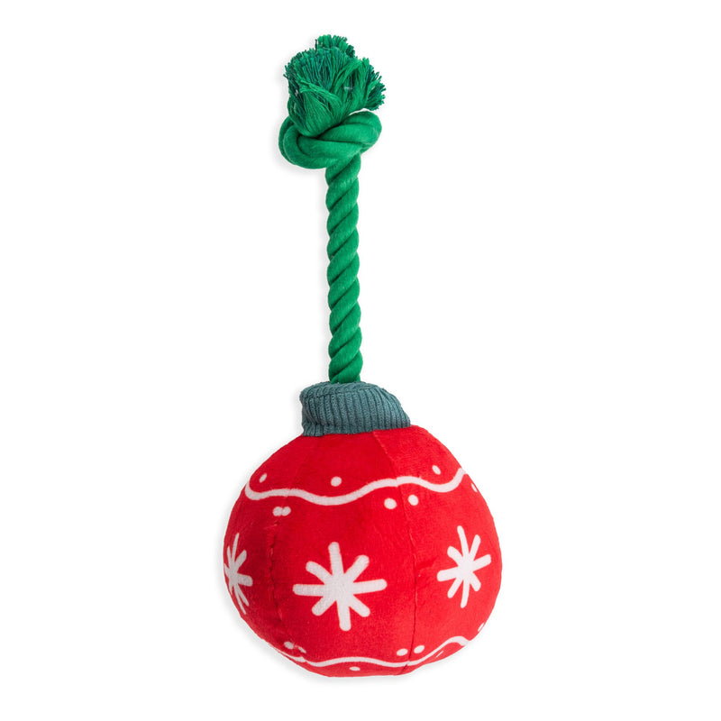 Dog's Life Festive Ornament Plush & Rope Dog Toy