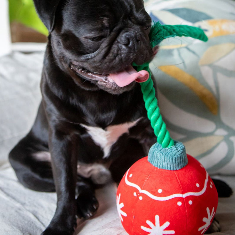 Dog's Life Festive Ornament Plush & Rope Dog Toy