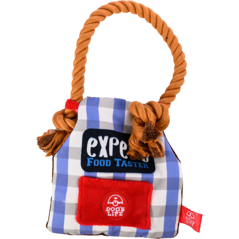 Dog’s Life Surprise Toy – Apron Expert Food Taster Plush Dog Toy