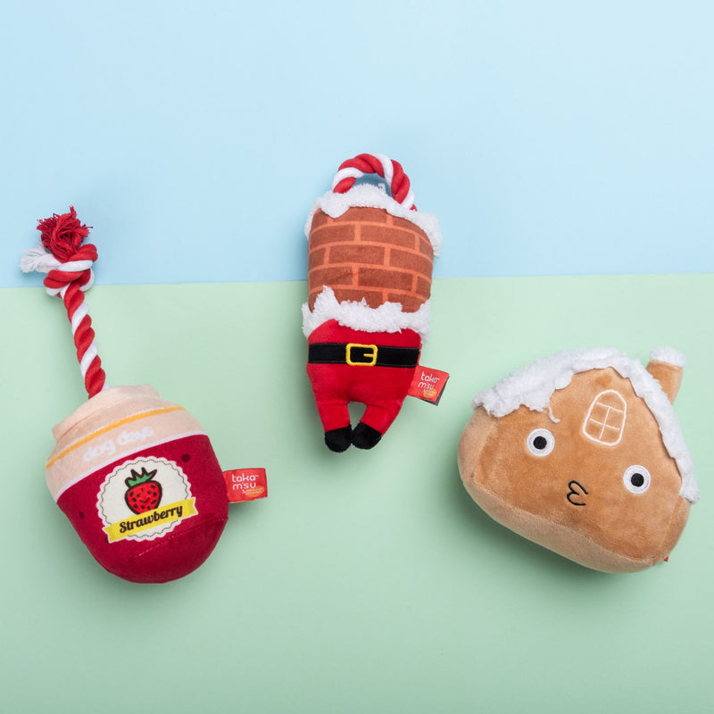 Takamisu Stuck Santa Christmas Plush Dog Toy