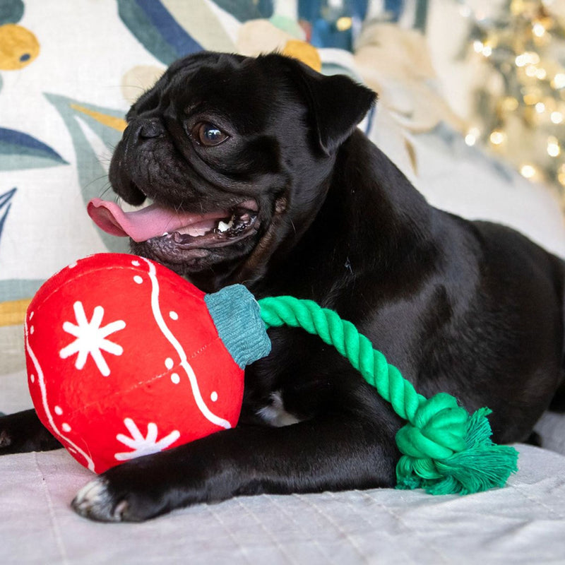Dog's Life Festive Ornament Plush & Rope Dog Toy