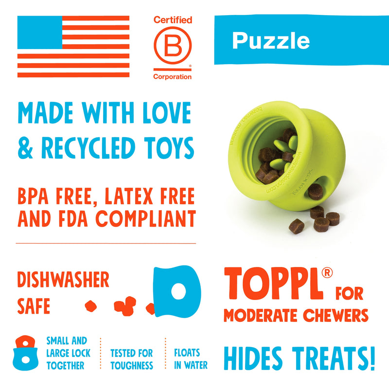 West Paw Zogoflex Toppl® - Fill, Freeze & Treat Puzzle Toy
