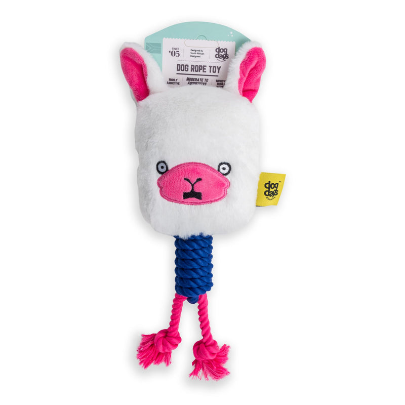 Dog Days Llama with Rope Legs Dog Toy with Squeaker
