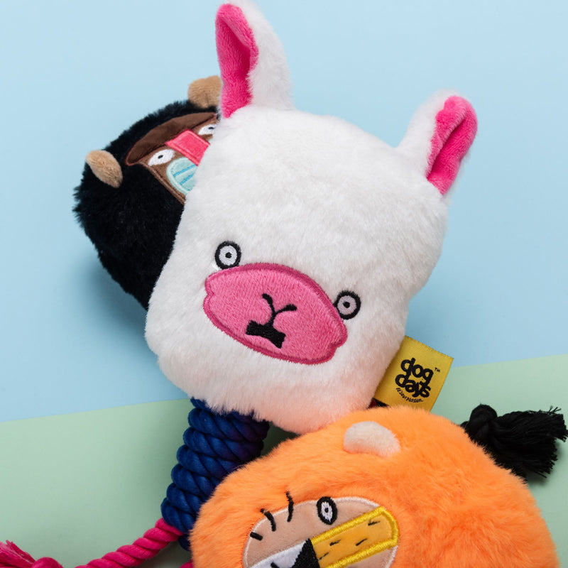 Dog Days Lion with Rope Legs Dog Toy with Squeaker