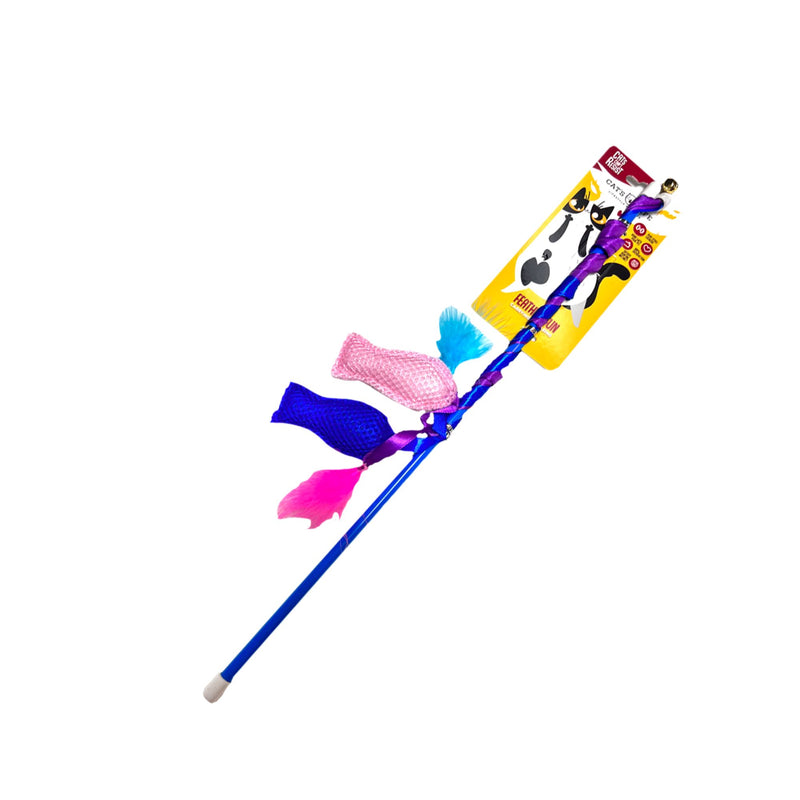 Cat’s Life Dangler Fish & Feather Wand Cat Toy, 55cm