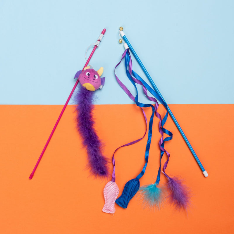 Cat’s Life Dangler Flying Dragon Feather Wand Cat Toy, 45cm