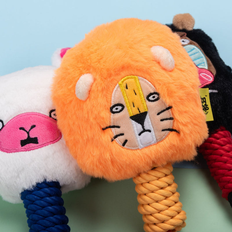 Dog Days Lion with Rope Legs Dog Toy with Squeaker