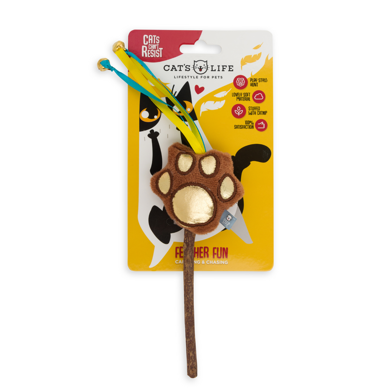 Cat’s Life Indie Paw Plush Catnip Wand Toy
