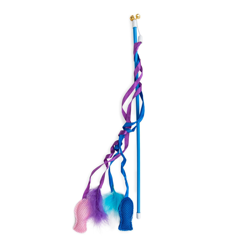 Cat’s Life Dangler Fish & Feather Wand Cat Toy, 55cm