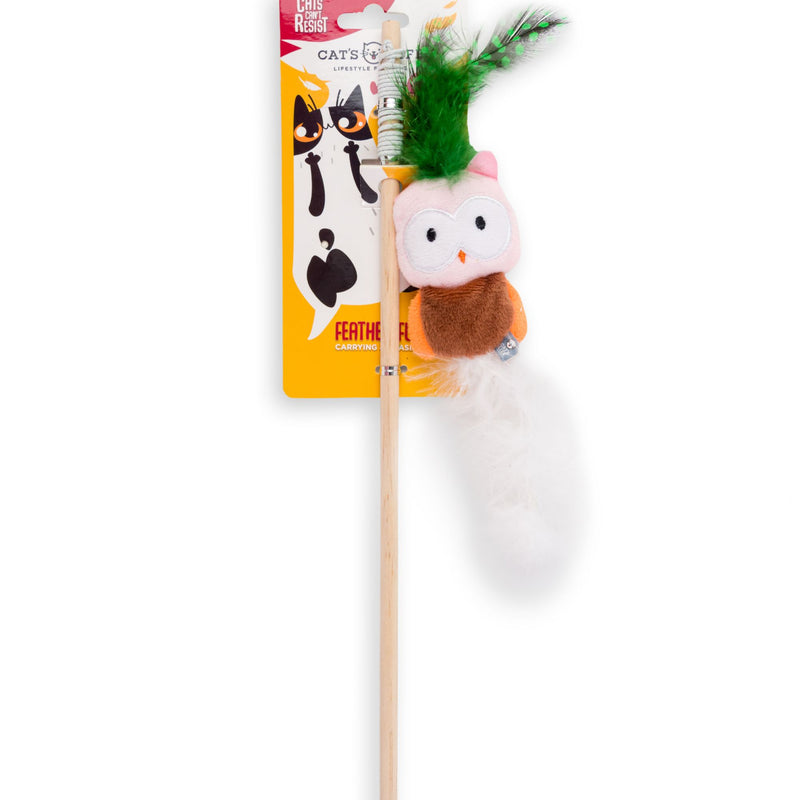Cat’s Life Cat Dangler Owl Toy White Feather, 24cm