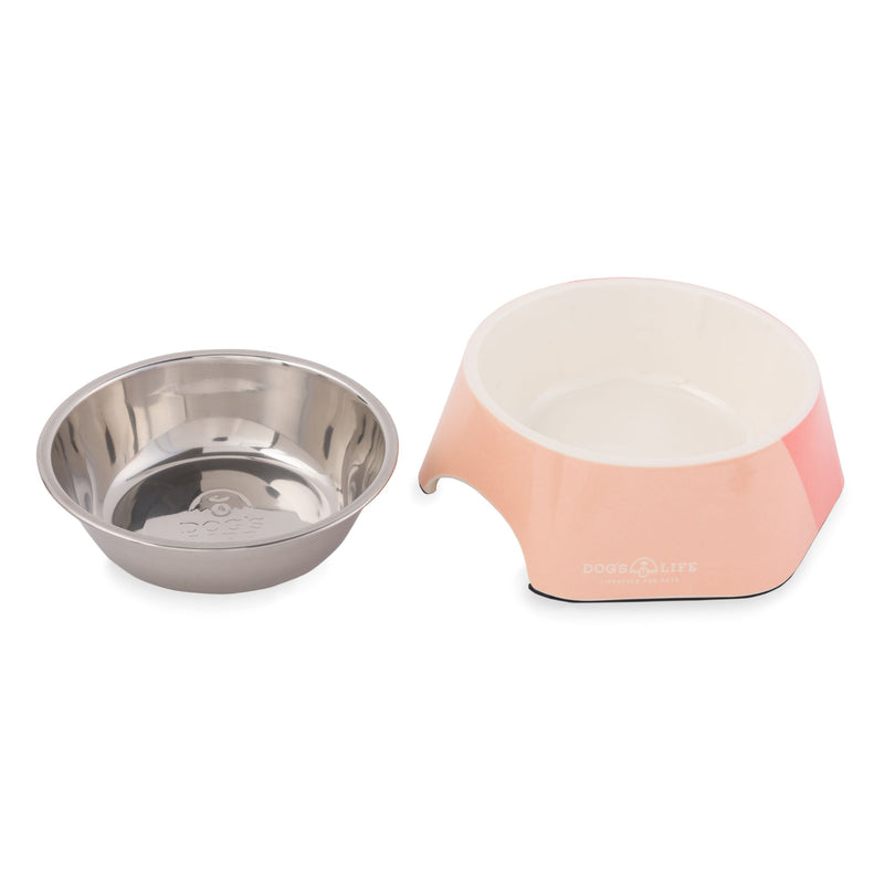 Dog's Life Stainless Steel Melamine Dog & Cat Bowl