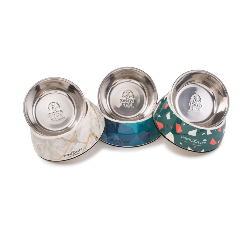 Dog's Life Stainless Steel Melamine Dog & Cat Bowl