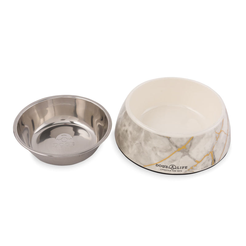 Dog's Life Stainless Steel Melamine Dog & Cat Bowl