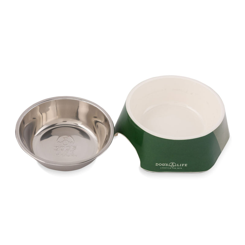 Dog's Life Stainless Steel Melamine Dog & Cat Bowl