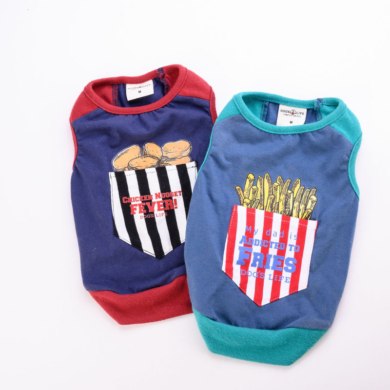 Dog's Life "My Dad is Addicted to Fries" Doggy Tee Cotton Dog Shirt