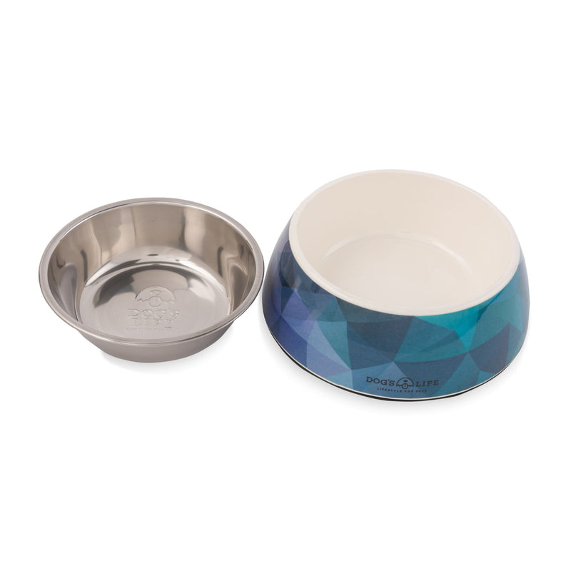 Dog's Life Stainless Steel Melamine Dog & Cat Bowl