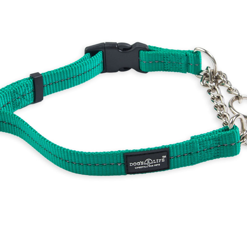 Dog's Life Reflective Martingale Chain Dog Collar Adjustable & Durable