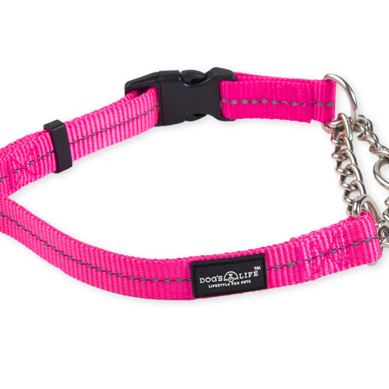 Dog's Life Reflective Martingale Chain Dog Collar Adjustable & Durable