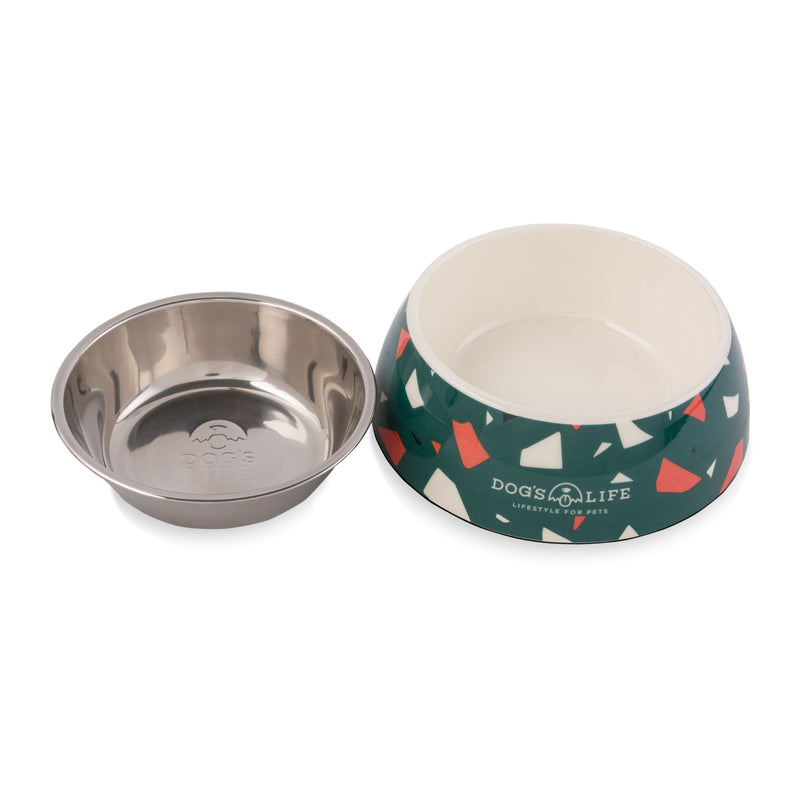 Dog's Life Stainless Steel Melamine Dog & Cat Bowl