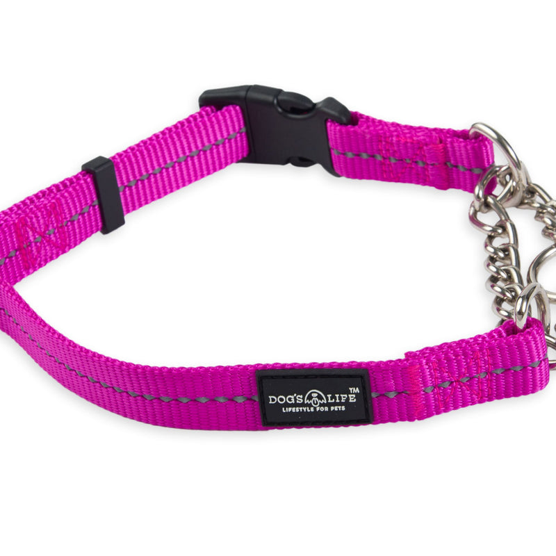 Dog's Life Reflective Martingale Chain Dog Collar Adjustable & Durable