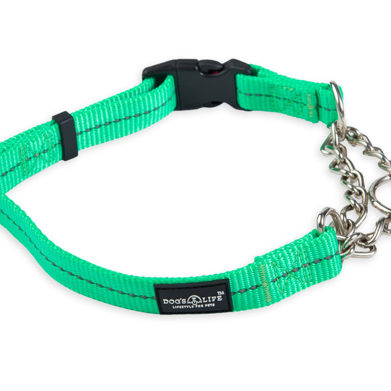 Dog's Life Reflective Martingale Chain Dog Collar Adjustable & Durable