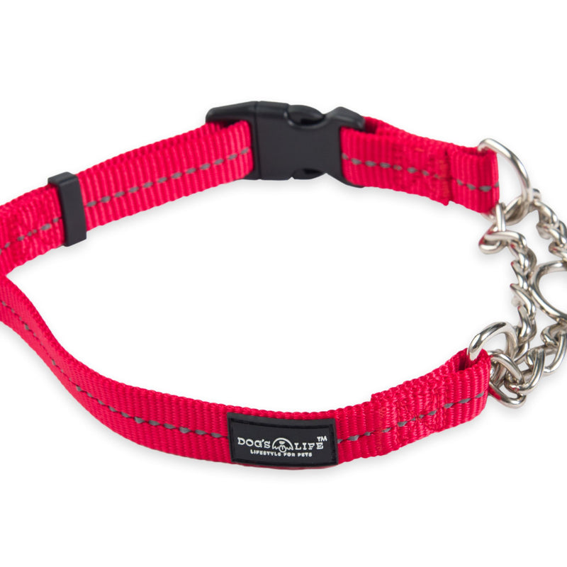 Dog's Life Reflective Martingale Chain Dog Collar Adjustable & Durable