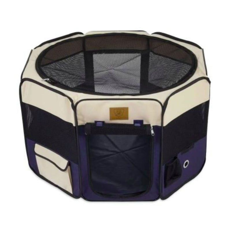 Petmate Precision Soft Side Play Yard – Foldable Water-Resistant Playpen for Pets