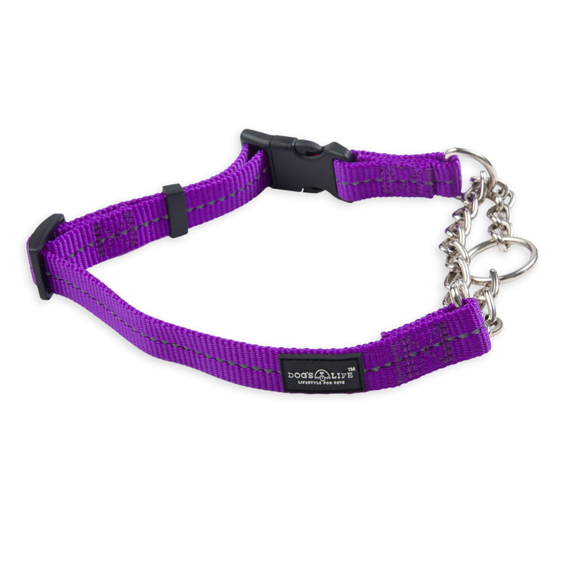 Dog's Life Reflective Martingale Chain Dog Collar Adjustable & Durable