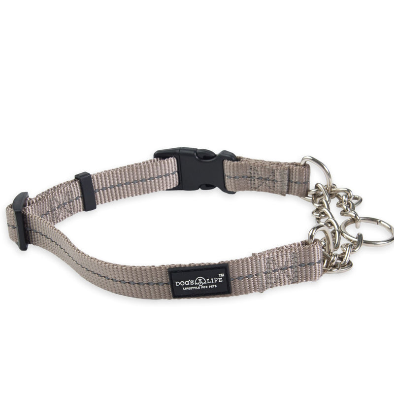 Dog's Life Reflective Martingale Chain Dog Collar Adjustable & Durable