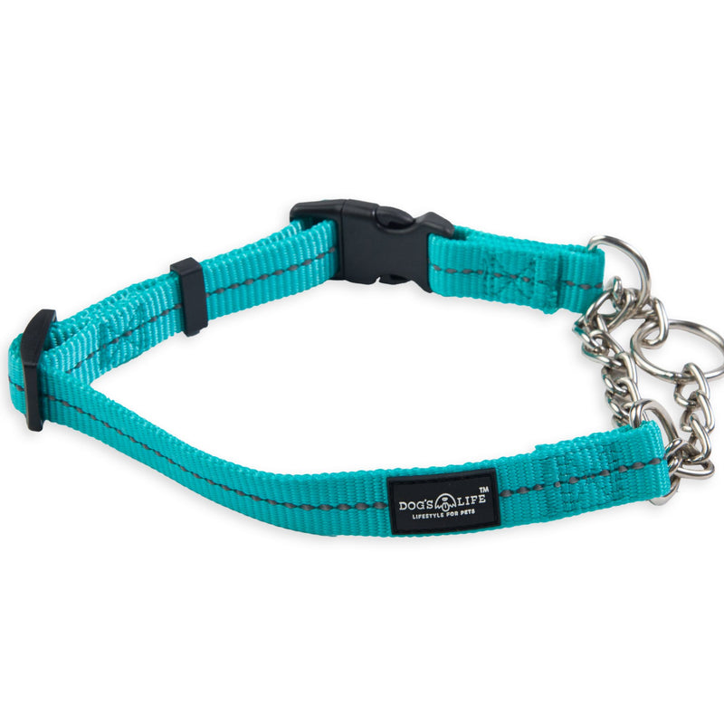 Dog's Life Reflective Martingale Chain Dog Collar Adjustable & Durable