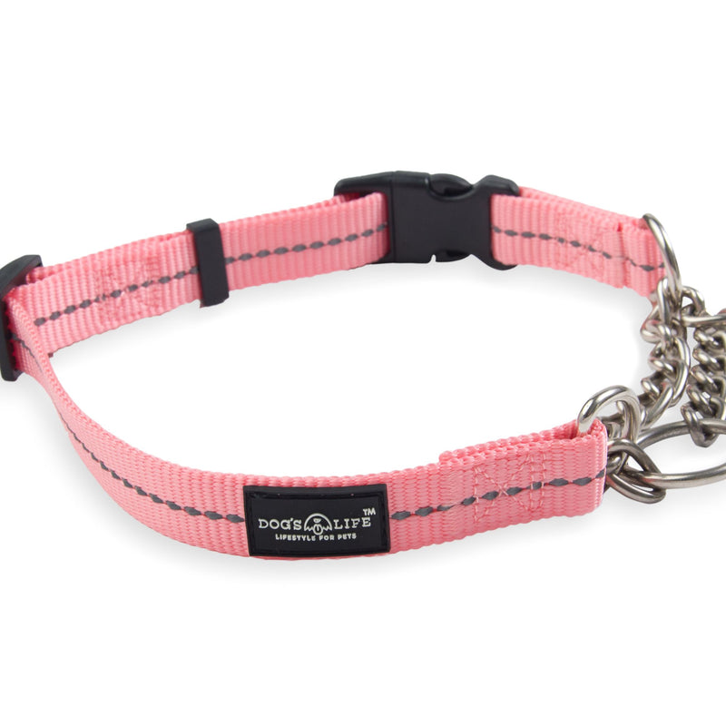 Dog's Life Reflective Martingale Chain Dog Collar Adjustable & Durable