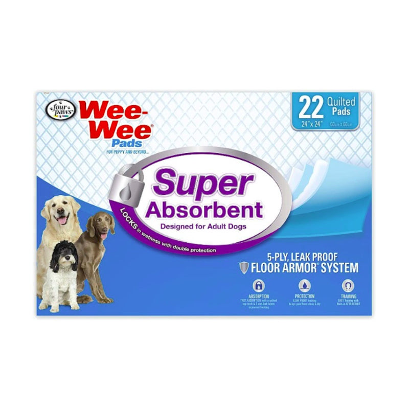 Wee-Wee Super Absorbent Dog Training Pads 22 Pack 60x60cm