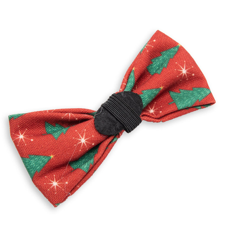 Dog’s Life Bow Tie – Christmas Trees Red