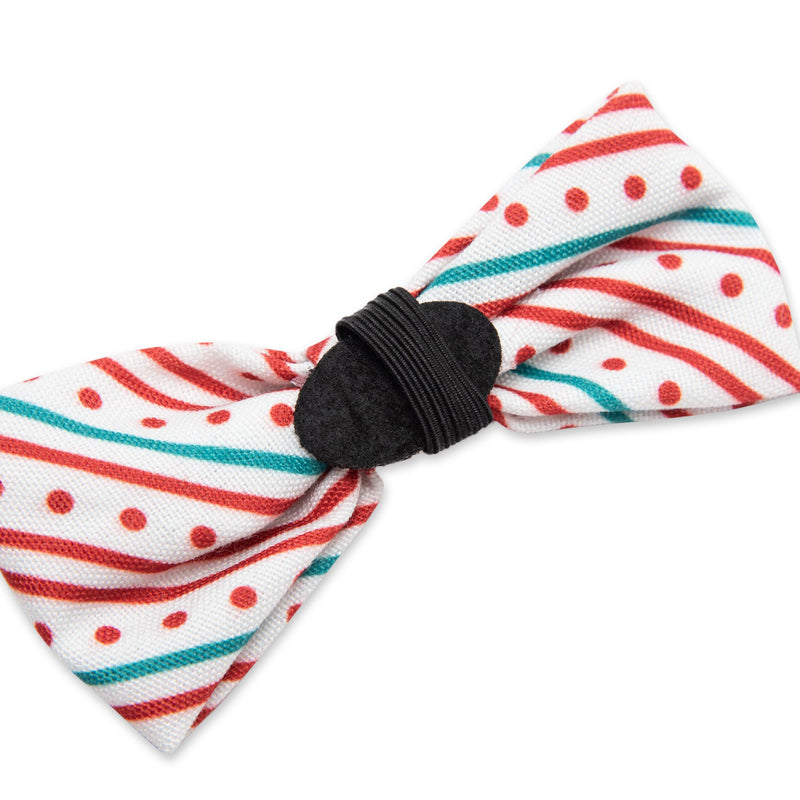 Dog’s Life Bow Tie – Candy Stripe White