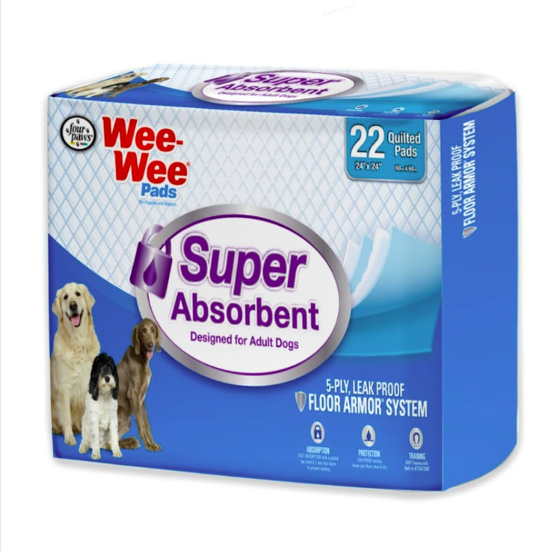 Wee-Wee Super Absorbent Dog Training Pads 22 Pack 60x60cm
