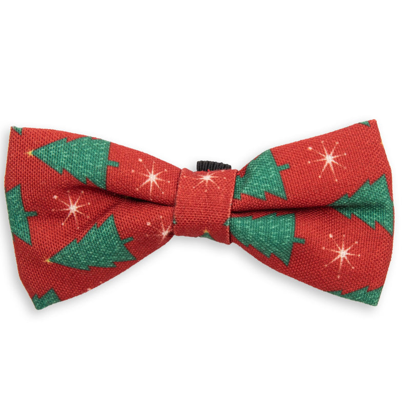 Dog’s Life Bow Tie – Christmas Trees Red