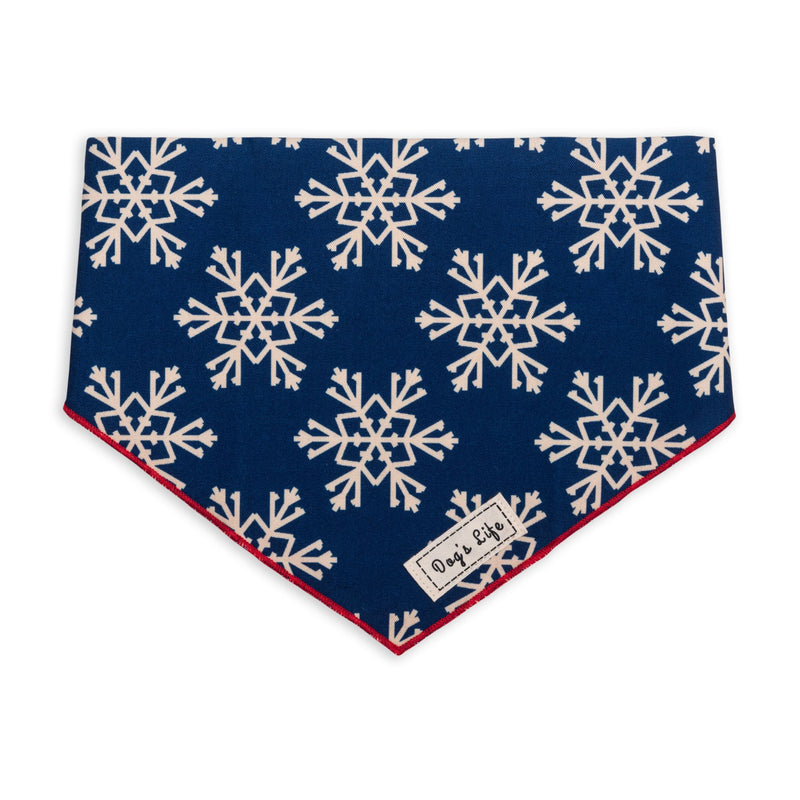 Dog’s Life Bandana – Christmas Snowflakes Navy