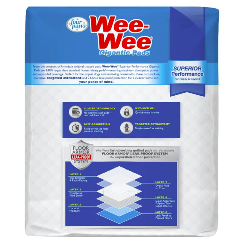 Wee-Wee Gigantic Superior Performance Dog Training Pads - 8 Pack 70x112 cm