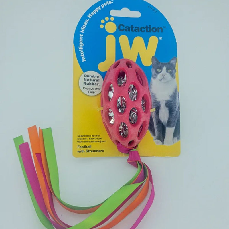 JW Cataction Football Cat Toy with Streamers