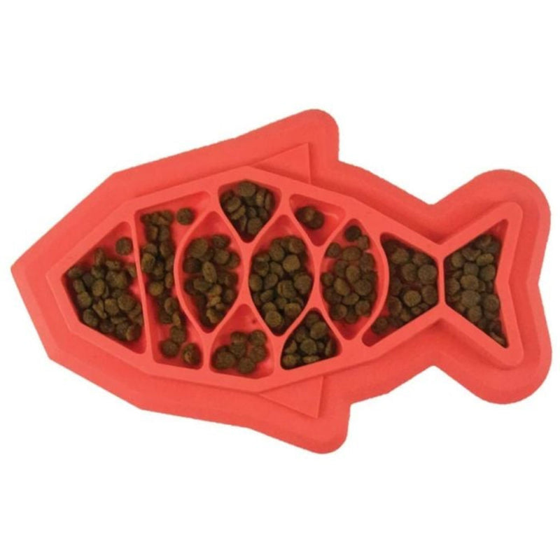 Outward Hound Cat Fishy Fun Feed Mat – Red