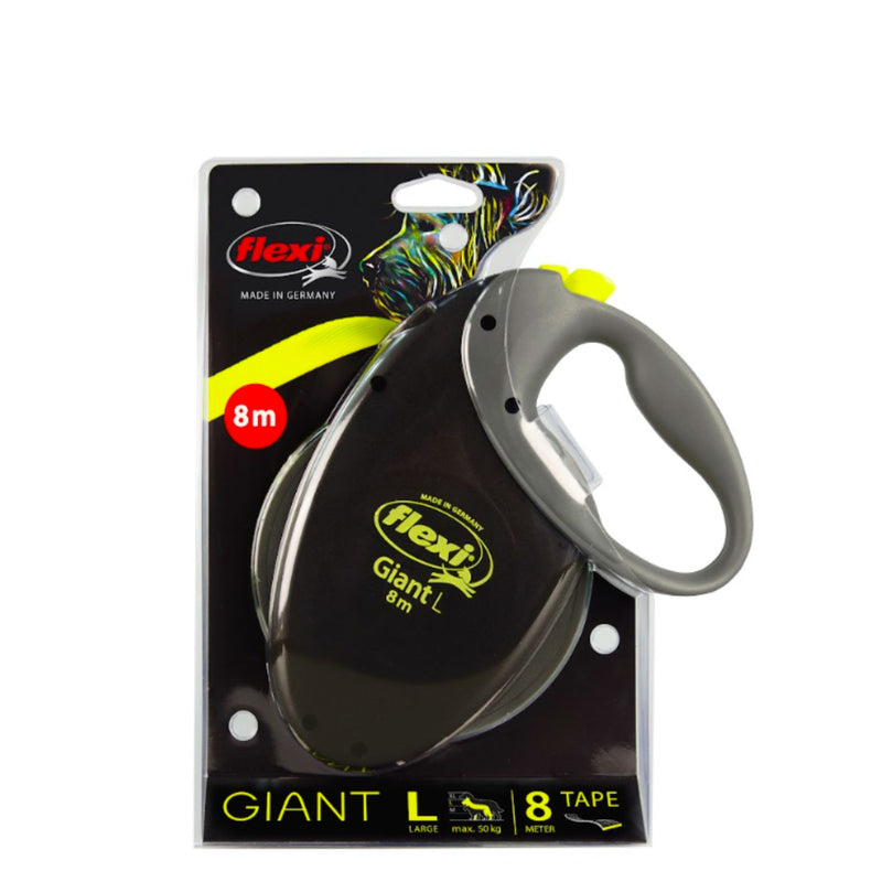 Flexi Giant Retractable Dog Leash – 8m Neon Tape Large Dogs