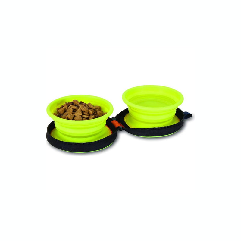 Petmate Silicone Travel Bowl Duo Collapsible Food & Water Bowls