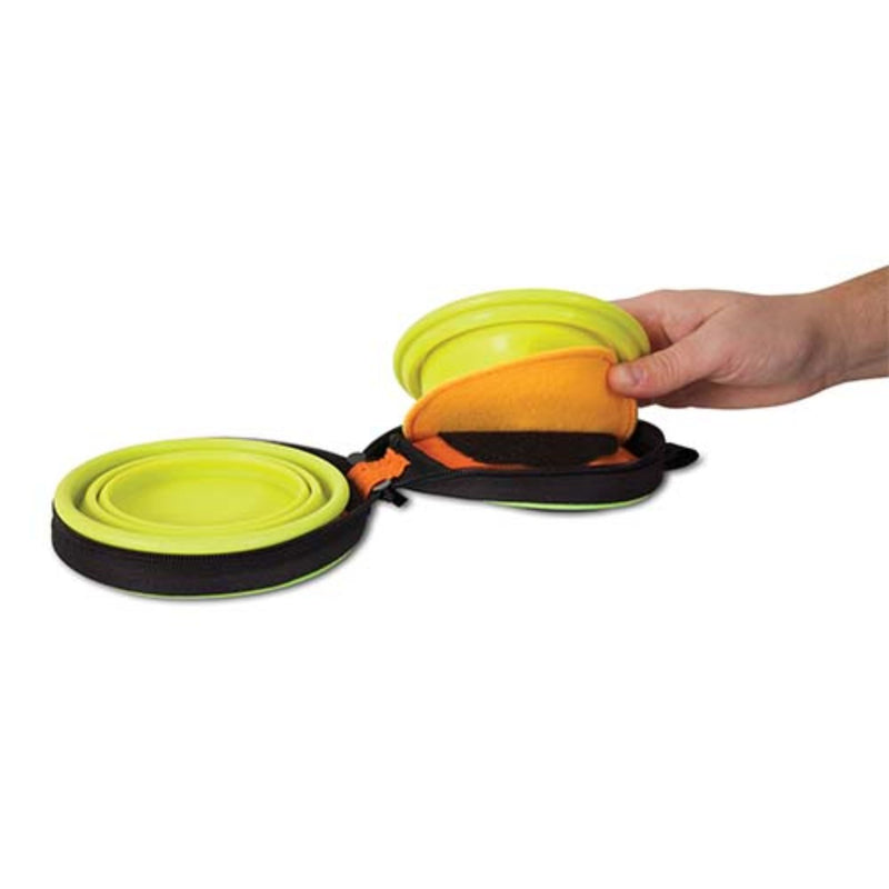Petmate Silicone Travel Bowl Duo Collapsible Food & Water Bowls