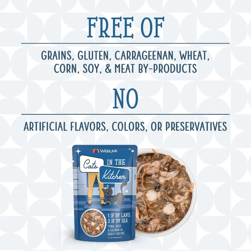 Weruva Cats in the Kitchen Wet Cat Food – Tuna, Beef & Salmon in Gravy