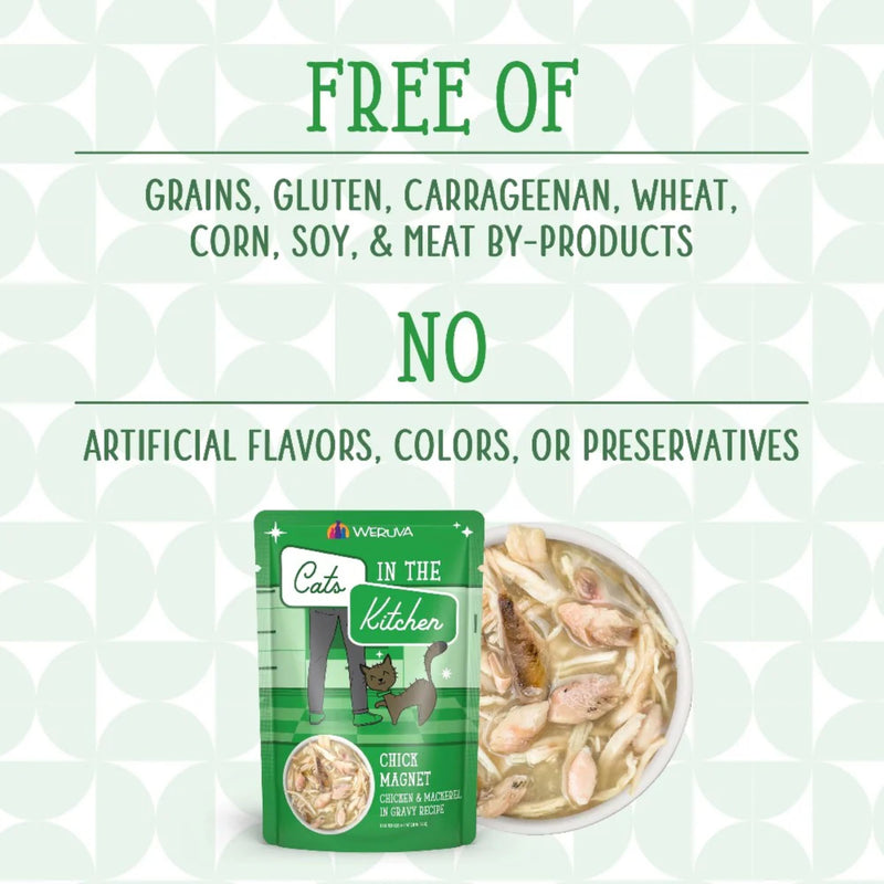 Weruva Cats in the Kitchen – Chick Magnet Chicken & Mackerel in Gravy