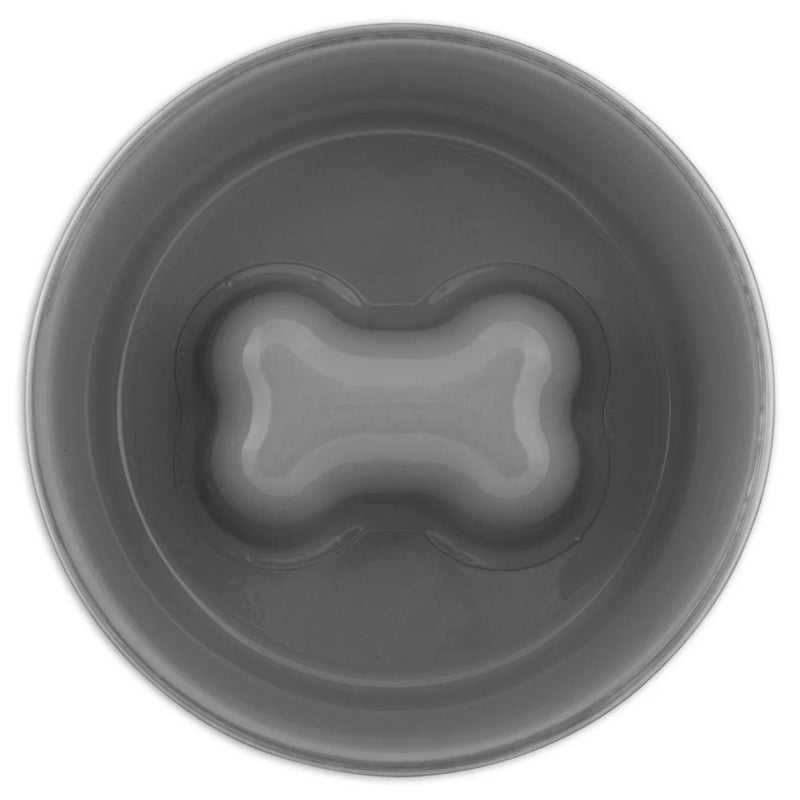 Petmate Painted Stainless Steel Slow Feed Bowl
